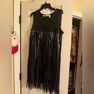 Chelsea & Violet Black Fringe Dress
